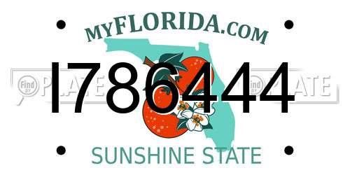I786444 Florida License Plate