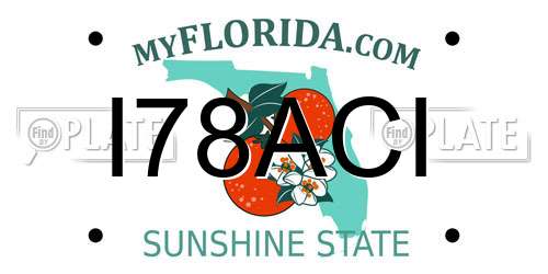 I78ACI Florida License Plate