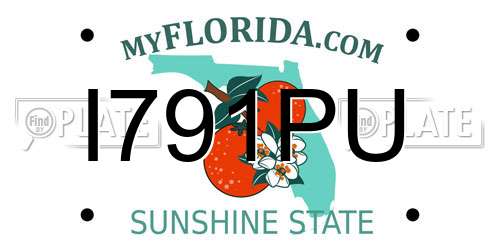 I791PU Florida License Plate