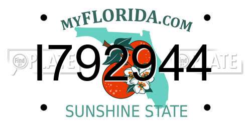 I792944 Florida License Plate