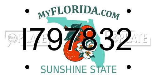 I797832 Florida License Plate