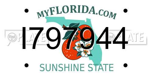 I797944 Florida License Plate