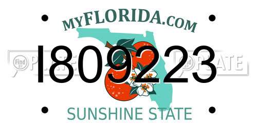 I809223 Florida License Plate