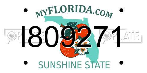 I809271 Florida License Plate