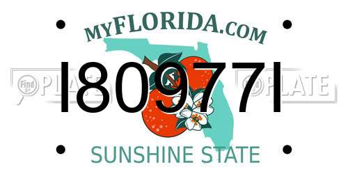 I80977I Florida License Plate