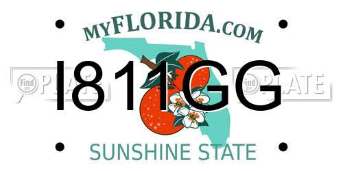 I811GG Florida License Plate