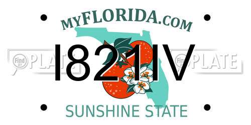 I821IV Florida License Plate