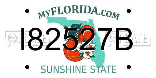 I82527B Florida License Plate