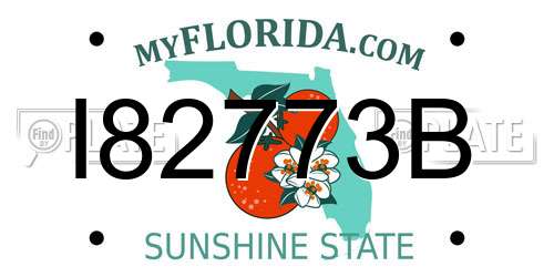 I82773B Florida License Plate