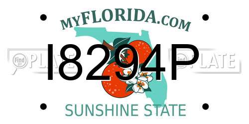 I8294P Florida License Plate