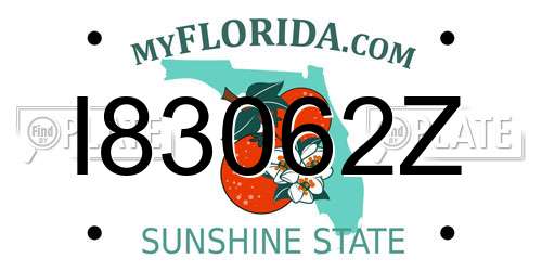 I83062Z Florida License Plate