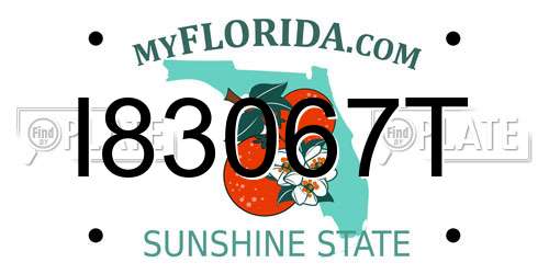 I83067T Florida License Plate