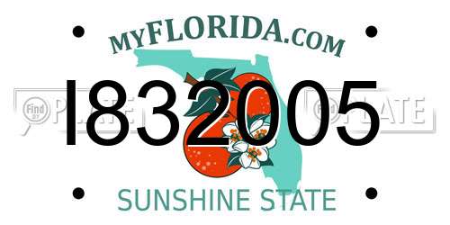 I832005 Florida License Plate