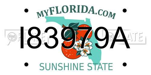 I83979A Florida License Plate