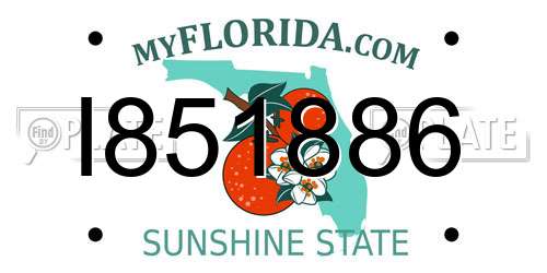 I851886 Florida License Plate