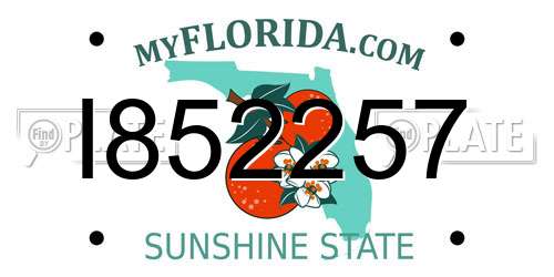 I852257 Florida License Plate