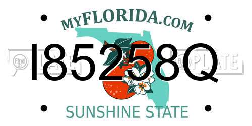 I85258Q Florida License Plate