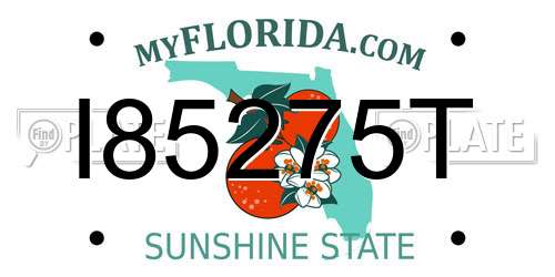 I85275T Florida License Plate