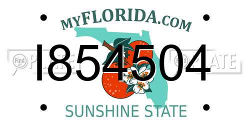 I854504 Florida License Plate