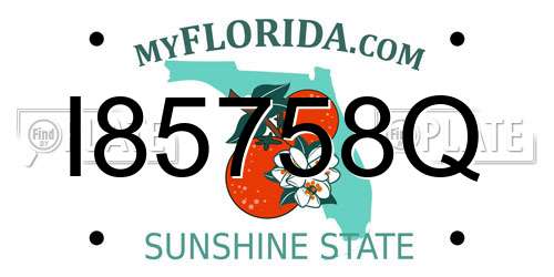 I85758Q Florida License Plate