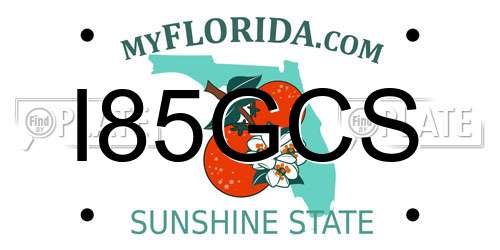 I85GCS Florida License Plate