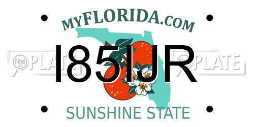 I85IJR Florida License Plate