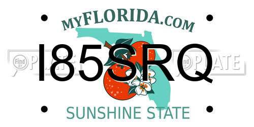 I85SRQ Florida License Plate