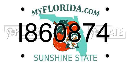 I860874 Florida License Plate