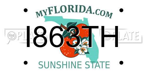 I863TH Florida License Plate