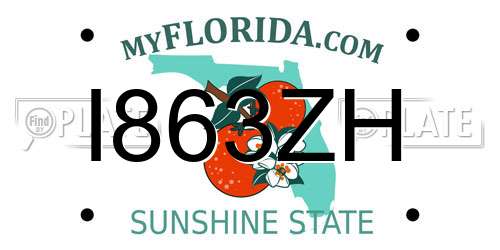 I863ZH Florida License Plate