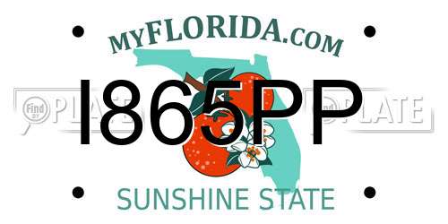 I865PP Florida License Plate
