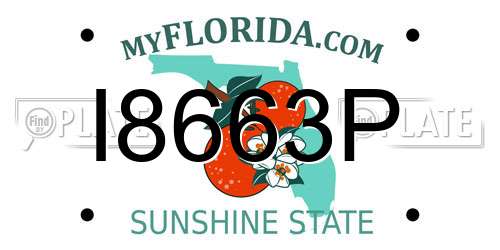 I8663P Florida License Plate