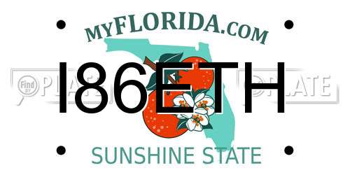 I86ETH Florida License Plate