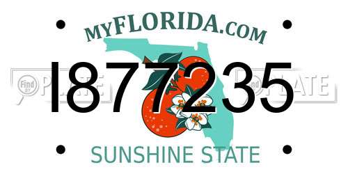 I877235 Florida License Plate