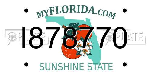 I878770 Florida License Plate