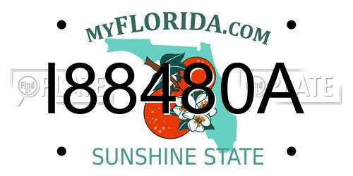 I88480A Florida License Plate