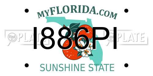 I886PI Florida License Plate