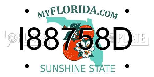 I88758D Florida License Plate
