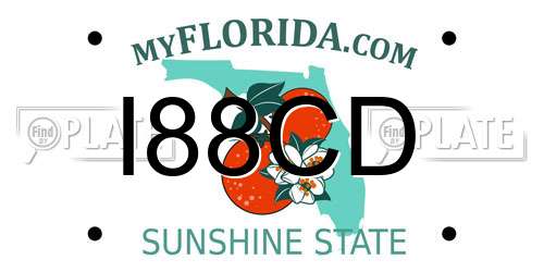 I88CD Florida License Plate