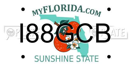 I88GCB Florida License Plate