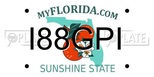 I88GPI Florida License Plate