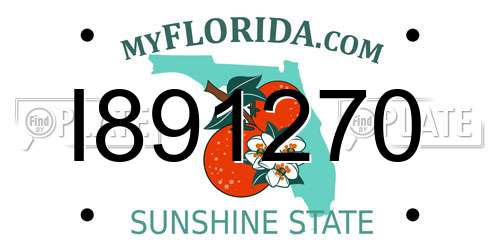 I891270 Florida License Plate