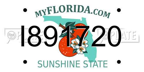 I891720 Florida License Plate