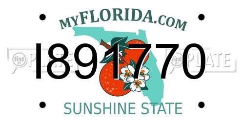 I891770 Florida License Plate