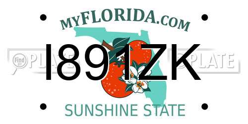 I891ZK Florida License Plate
