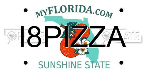 I8PIZZA Florida License Plate