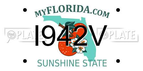 I942V Florida License Plate