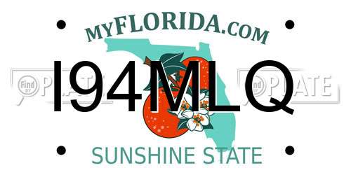 I94MLQ Florida License Plate