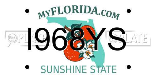I968YS Florida License Plate