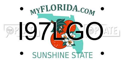 I97LGO Florida License Plate